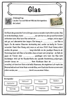 Vorschau - Unterrichtsreihen - Glas Lückentext mit Wortspeicher Hörverstehen und Suchsel - Seite 1