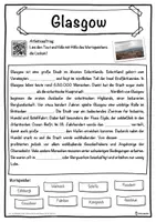 Vorschau - Unterrichtsreihen - Glasgow Lückentext mit Wortspeicher Hörverstehen und Suchsel - Seite 1