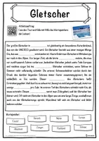Vorschau - Unterrichtsreihen - Gletscher Lückentext mit Wortspeicher Hörverstehen und Suchsel - Seite 1