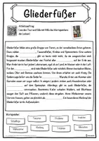Vorschau - Unterrichtsreihen - Gliederfüßer Lückentext mit Wortspeicher Hörverstehen und Suchsel - Seite 1