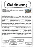 Vorschau - Unterrichtsreihen - Globalisierung Lückentext mit Wortspeicher Hörverstehen und Suchsel - Seite 1