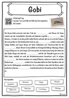 Vorschau - Unterrichtsreihen - Gobi Lückentext mit Wortspeicher Hörverstehen und Suchsel - Seite 1