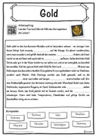 Vorschau - Unterrichtsreihen - Gold Lückentext mit Wortspeicher Hörverstehen und Suchsel - Seite 1