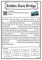 Vorschau - Unterrichtsreihen - Golden Gate Bridge Lückentext mit Wortspeicher Hörverstehen und Suchsel - Seite 1