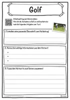Vorschau - Unterrichtsreihen - Golf Lückentext mit Wortspeicher Hörverstehen und Suchsel - Seite 3
