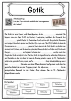 Vorschau - Unterrichtsreihen - Gotik Lückentext mit Wortspeicher Hörverstehen und Suchsel - Seite 1