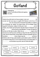 Vorschau - Unterrichtsreihen - Gotland Lückentext mit Wortspeicher Hörverstehen und Suchsel - Seite 1