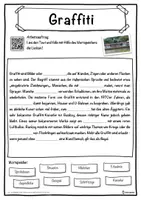 Vorschau - Unterrichtsreihen - Graffiti Lückentext mit Wortspeicher Hörverstehen und Suchsel - Seite 1