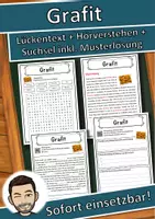 Vorschau - Unterrichtsreihen - Grafit Lückentext mit Wortspeicher Hörverstehen und Suchsel - Deckblatt