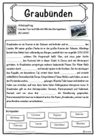 Vorschau - Unterrichtsreihen - Graubünden Lückentext mit Wortspeicher Hörverstehen und Suchsel - Seite 1