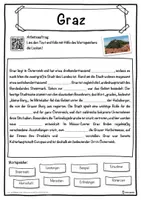 Vorschau - Unterrichtsreihen - Graz Lückentext mit Wortspeicher Hörverstehen und Suchsel - Seite 1