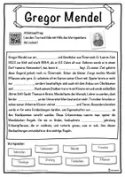 Vorschau - Unterrichtsreihen - Gregor Mendel Lückentext mit Wortspeicher Hörverstehen und Suchsel - Seite 1