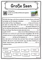 Vorschau - Unterrichtsreihen - Große Seen Lückentext mit Wortspeicher Hörverstehen und Suchsel - Seite 1