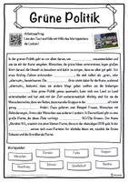 Vorschau - Unterrichtsreihen - Grüne Politik Lückentext mit Wortspeicher Hörverstehen und Suchsel - Seite 1