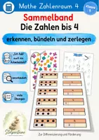 Vorschau - Unterrichtsreihen - Die Zahlen bis 4 erkennen, bündeln und zerlegen - Seite 1