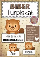 Vorschau - Poster - Biberklasse Türplakat Klassentier Biber - Deckblatt