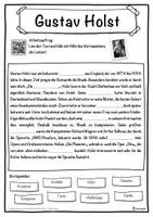 Vorschau - Unterrichtsreihen - Gustav Holst Lückentext mit Wortspeicher Hörverstehen und Suchsel - Seite 1