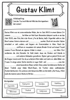 Vorschau - Unterrichtsreihen - Gustav Klimt Lückentext mit Wortspeicher Hörverstehen und Suchsel - Seite 1
