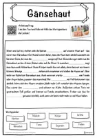 Vorschau - Unterrichtsreihen - Gänsehaut Lückentext mit Wortspeicher Hörverstehen und Suchsel - Seite 1