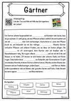 Vorschau - Unterrichtsreihen - Gärtner Lückentext mit Wortspeicher Hörverstehen und Suchsel - Seite 1