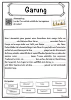 Vorschau - Unterrichtsreihen - Gärung Lückentext mit Wortspeicher Hörverstehen und Suchsel - Seite 1