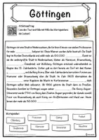 Vorschau - Unterrichtsreihen - Göttingen Lückentext mit Wortspeicher Hörverstehen und Suchsel - Seite 1