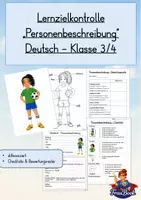 Vorschau - Stundenentwürfe - Personenbeschreibung: Deutsch Lerntheke und Lernzielkontrolle Klasse 3 - Seite 1