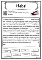 Vorschau - Unterrichtsreihen - Hebel Lückentext mit Wortspeicher Hörverstehen und Suchsel - Seite 1