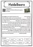Vorschau - Unterrichtsreihen - Heidelbeere Lückentext mit Wortspeicher Hörverstehen und Suchsel - Seite 1