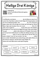 Vorschau - Unterrichtsreihen - Heilige Drei Könige Lückentext mit Wortspeicher Hörverstehen und Suchsel - Seite 1