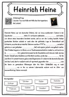 Vorschau - Unterrichtsreihen - Heinrich Heine Lückentext mit Wortspeicher Hörverstehen und Suchsel - Seite 1