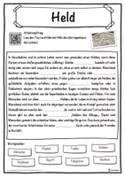 Vorschau - Unterrichtsreihen - Held Lückentext mit Wortspeicher Hörverstehen und Suchsel - Seite 1