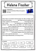 Vorschau - Unterrichtsreihen - Helene Fischer Lückentext mit Wortspeicher Hörverstehen und Suchsel - Seite 1