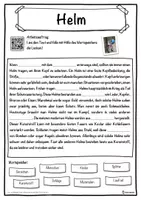 Vorschau - Unterrichtsreihen - Helm Lückentext mit Wortspeicher Hörverstehen und Suchsel - Seite 1