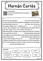 Vorschau - Unterrichtsreihen - Hernán Cortés Lückentext mit Wortspeicher Hörverstehen und Suchsel - Seite 1