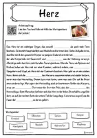 Vorschau - Unterrichtsreihen - Herz Lückentext mit Wortspeicher Hörverstehen und Suchsel - Seite 1