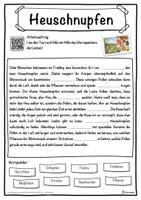 Vorschau - Unterrichtsreihen - Heuschnupfen Lückentext mit Wortspeicher Hörverstehen und Suchsel - Seite 1