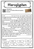 Vorschau - Unterrichtsreihen - Hieroglyphen Lückentext mit Wortspeicher Hörverstehen und Suchsel - Seite 1