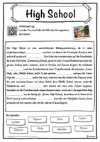 Vorschau - Unterrichtsreihen - High School Lückentext mit Wortspeicher Hörverstehen und Suchsel - Seite 1