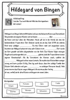Vorschau - Unterrichtsreihen - Hildegard von Bingen Lückentext mit Wortspeicher Hörverstehen und Suchsel - Seite 1
