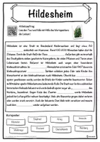 Vorschau - Unterrichtsreihen - Hildesheim Lückentext mit Wortspeicher Hörverstehen und Suchsel - Seite 1