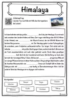 Vorschau - Unterrichtsreihen - Himalaya Lückentext mit Wortspeicher Hörverstehen und Suchsel - Seite 1