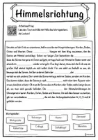 Vorschau - Unterrichtsreihen - Himmelsrichtung Lückentext mit Wortspeicher Hörverstehen und Suchsel - Seite 1