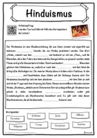 Vorschau - Unterrichtsreihen - Hinduismus Lückentext mit Wortspeicher Hörverstehen und Suchsel - Seite 1