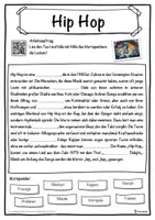 Vorschau - Unterrichtsreihen - Hip Hop Lückentext mit Wortspeicher Hörverstehen und Suchsel - Seite 1