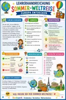 Vorschau - Stundenentwürfe - Sommer-Weltreise Europa entdecken | Sachunterricht Klasse 3-4 | Ferienheft mit Quiz,Lapbook,Urkunde & Forscherauftrag - Seite 1