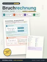 Vorschau - Stationenlernen - Bruchrechnung: Erweitern, Kürzen & Grundrechenarten – Merkblatt + Übungen mit Lösungen - Deckblatt
