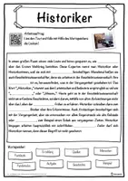 Vorschau - Unterrichtsreihen - Historiker Lückentext mit Wortspeicher Hörverstehen und Suchsel - Seite 1