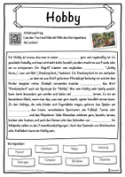 Vorschau - Unterrichtsreihen - Hobby Lückentext mit Wortspeicher Hörverstehen und Suchsel - Seite 1