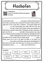 Vorschau - Unterrichtsreihen - Hochofen Lückentext mit Wortspeicher Hörverstehen und Suchsel - Seite 1